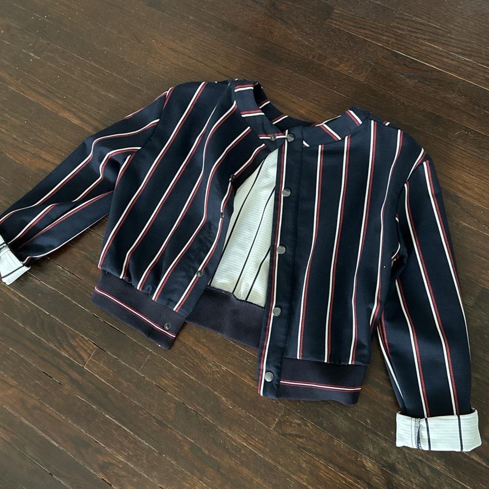 Striped Bomber Style Jacket